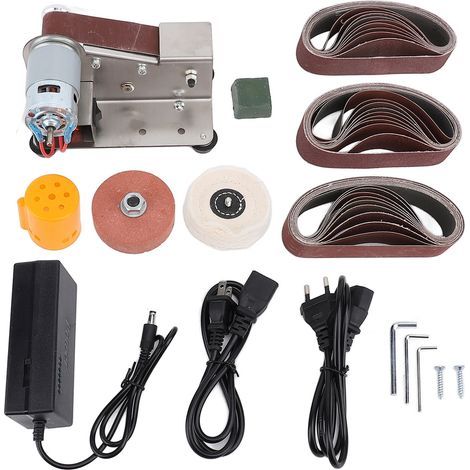 Mini ponceuse à bande, affûteuse d'outils électriques à 15 degrés, 7 vitesses réglables, Rotation avant et arrière, meuleuse électrique (1/5)