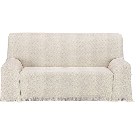 Couvre-lit Multifonction, Toucher Extra Doux, 230 x 260 cm, pour canapé ou lit Beige (1/5)