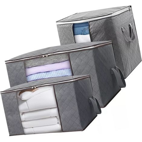 Sac de rangement pour vêtements grande capacité, pliable, avec fenêtre transparente sur le devant. (1/5)