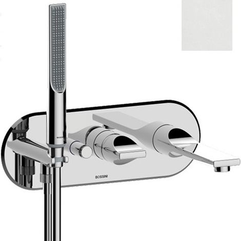 Partie externe mitigeur monocommande mural bain douche blanc mat Apice - Bossini Z00555045