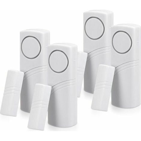 Alarme Porte Fenêtre - Détecteur Magnétique Sans Fil - Sécurité Maison Anti-Intrusion - Lot de 4