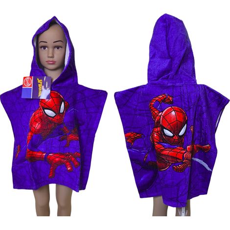 Poncho Spiderman per bambini, asciugamano da bagno 100% cotone Marvel (1/5)