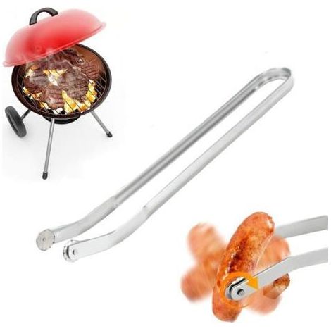 Pince à Saucisse BBQ, 38cm Pince a Barbecue a Roulette, Pince à Retourner les Saucisse BBQ pour Cuisiner (1/5)