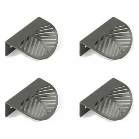 Lot de 4 poignées d'armoire en feuille en laiton noir poignées de meubles de cuisine tiroir unique poinçon gratuit en alliage de Zinc cuivre brossé (1/5)