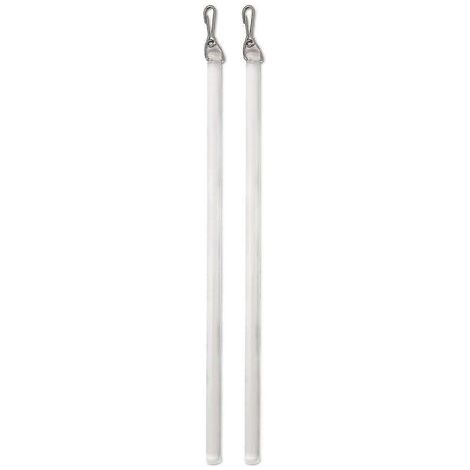 Lot de 2 baguettes de rechange en plastique pour rideaux, avec crochet, pour ouvrir et fermer les rideaux, blanc (transparent). (1/5)
