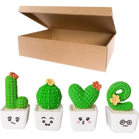 Cactus in Resin Pot Artificial Cactus Decoration 4 Small