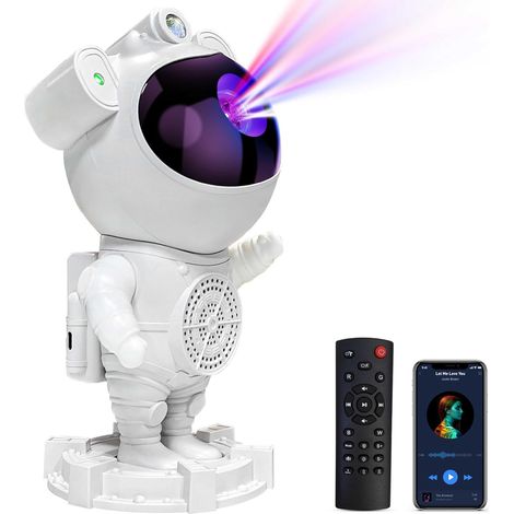 Projecteur de ciel étoilé astronaute avec galaxie, veilleuse, Bluetooth, rotation à 360°, luminosité réglable, blanc pour chambre à coucher. (1/5)