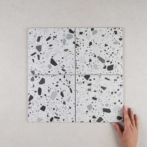 Carrelage Effet Terrazzo CONFETTI 18,6X18,6cm (0,45m2) Gris - Les Carreaux de Jean