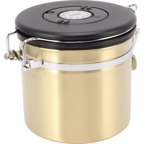 Boîte à café hermétique en acier inoxydable 304, réservoir de stockage pour café, thé, sucre, grains et céréales, 1,2 L (1/5)
