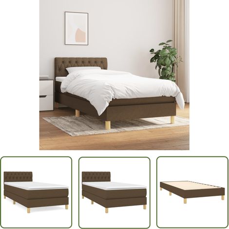The Living Store Boxspringbett mit Matratze Dunkelbraun 90x190 cm Stoff - Boxspringbett - Doppelbett - Bettenrahmen - Matratze - Nachttisch (1/5)