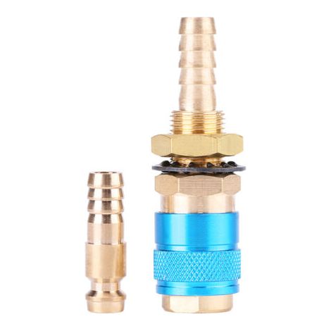Raccord rapide de tuyau refroidi à l'eau et à gaz pour torche de soudage MIG/TIG (bleu)