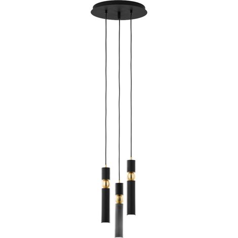 Lampada a sospensione ALAS Ø30 nera oro 3xGU10 Jupiter (1/5)