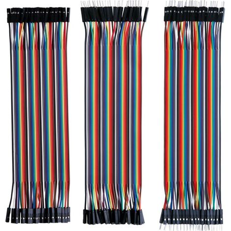 120 cavi Dupont in diversi colori, connettori maschio-femmina a 40 pin, maschio-maschio a 40 pin e femmina-femmina a 40 pin, compatibili con le breadboard. (1/4)