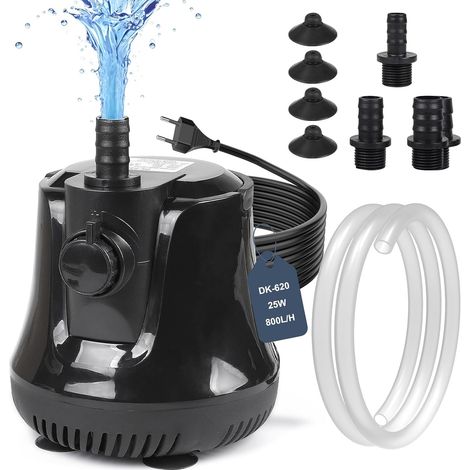 Pompe à Eau Submersible 130W 3500 L/H, Pompe d'aquarium Silencieux Pompe de Fontaine avec Interrupteur Réglable 4 Buses 1,6M Tuyau Flexible, Haut Débit Pompe pour Bassin, Étangs, Jardin (1/5)