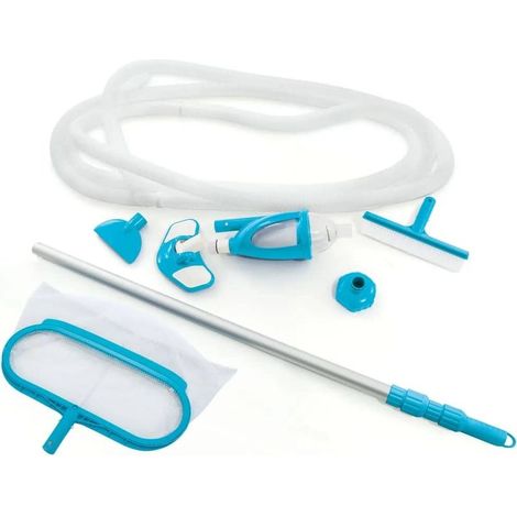 Intex – Kit d'entretien de piscine de luxe – Aspiration automatique – Perche télescopique de 279 cm – Compatible avec les pompes de 3028 l/h – Épuisette incluse (1/5)