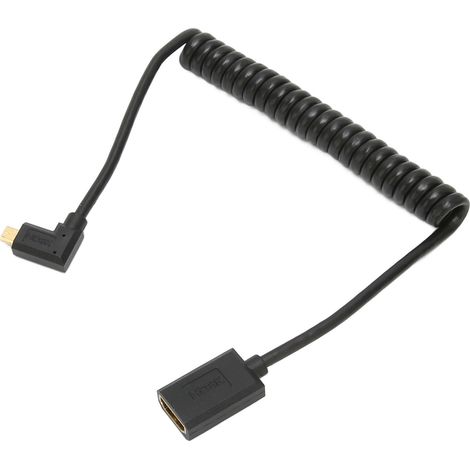 Micro-HDMI-auf-Buchse-Kabel, 8K 60Hz, 4K 120Hz, 48 Gbit/s, Spiralkabel für Kamera und Tablet (1/5)