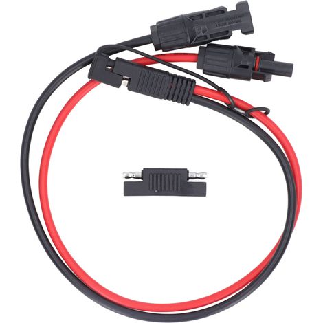 Câble adaptateur pour panneau solaire vers SAE, connecteur PV, rallonge solaire avec capuchon étanche, calibre 10 AWG, longueur 0,60 m