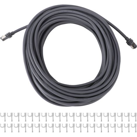 Câble de remplacement Starlink Gen3 V3 étanche IP68 15,3m 1200 Mbps avec 60 clips (1/5)