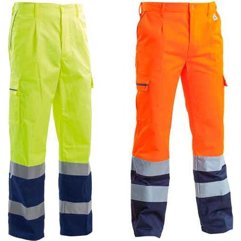 PANTALONE ALTA VISIBILITA' BICOLORE Tg. XXL - Colore Giallo/Blu