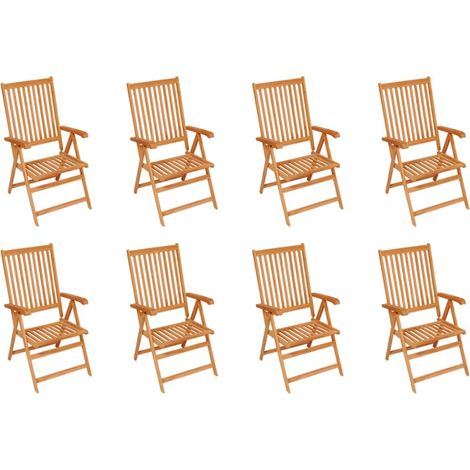 Maison Exclusive - Verstellbare Gartenstühle mit Auflagen 8 Stk.