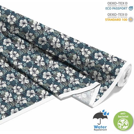 TESSUTI DECORATIVI PER ESTERNI OXFORD - motivo fiori di ibisco I DX238 (1/5)