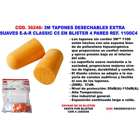 3M 1100C Ohrstöpsel gegen Lärm orange komfortabel hypoallergen