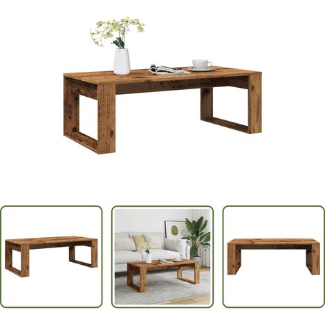 Table basse vieux bois - Table basse vieux bois 102x50x35 cm bois d'ingénierie (1/5)