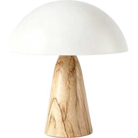 Lámpara de mesa con diseño de seta, compatible con casquillo E14, color gris, enchufe europeo de 220V-240V (tipo A). (1/2)
