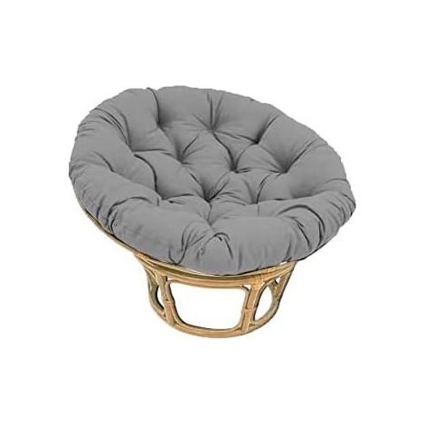 QEM – Fauteuil Papasan en rotin naturel – Coussin 120 cm – Diamètre 100 cm – Confort optimal pour intérieur et extérieur (1/2)