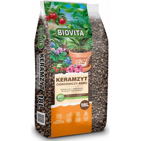 Biovita Argilla Espansa per Giardinaggio 8-16 mm in Vaso, Efficiente, Pura, 18L (1/3)