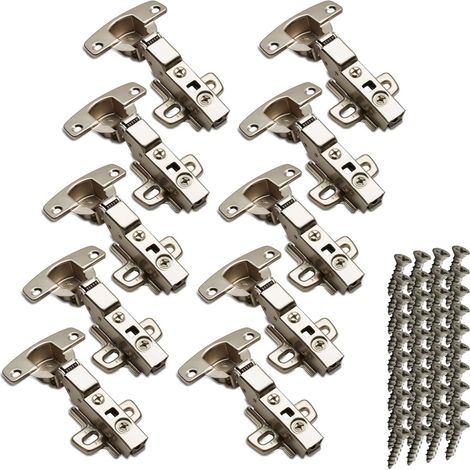 SOTECH 10 Stück Hettich Sensys Topfbänder 8645i TH52 110 Grad Mittelanschlag Höhe (Distanz) 1,5 mm mit Selbstschluss Dämpfung inkl M4x16mm Schrauben für Küchenschrank Scharniere Halb Vorliegend