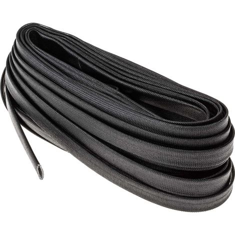 Gaine Tressée 6mm RS PRO, Noir en Fibre de verre acrylique, 5m ( Prix pour Paquet de 2 )