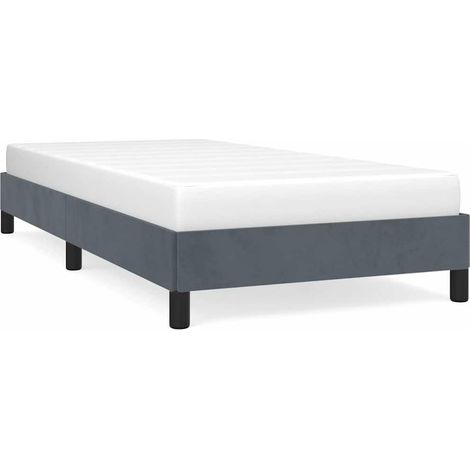 Cadre de lit sans matelas gris foncé 100x190 cm velours – mobilier de maison (1/5)