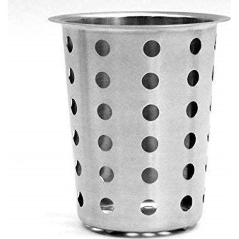 Trade Shop - Besteckehalter aus Stahl, 12 x 12 x 13 cm, Bestecke, Abtropffläche, Cola-Sieb, Sieb, Bratenabtropffläche -