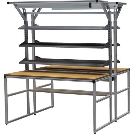 bedrunka hirth, Établi en aluminium workalu® avec superstructure (1/5)