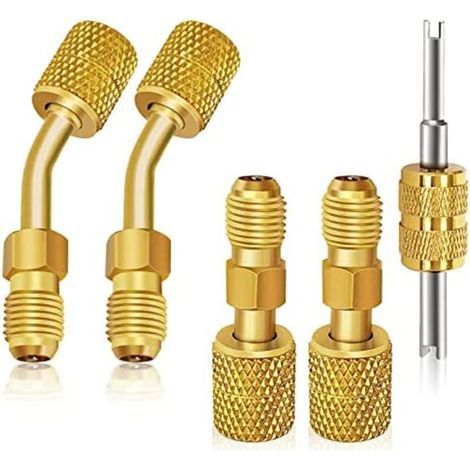Kit D'Adaptateurs R410A Adaptateurs Pivotants R410A en Laiton pour Mini Climatiseur Split System HVAC (1/5)