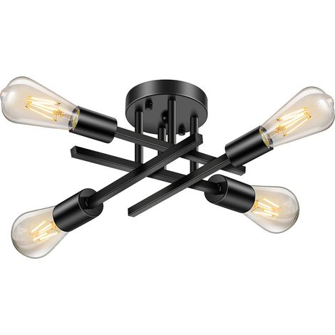 Plafonnier Vintage Industriel avec 6 lampes , lustre style rétro Metal,bras lumineux ajustables,pour Salon, Cuisine, Bar, Café (1/5)