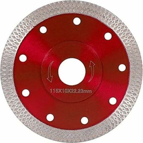 Disque de scie diamant 115 mm , disque turbo circulaire super fin pour meuleuse d'angle, coupe de porcelaine, carrelage, granit, marbre, céramique, béton renforcé, bleu, 115 mm (1/5)