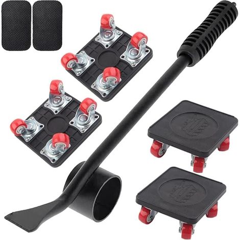 Kit de Déménageur et de Levage de Meubles, Patins à Roulettes pour Meubles avec Roue Rotative à 360 Degrés, Deplace Meuble Lourd sans Effort, Charge de 800kg Outil de Déplacement de Meubles (1/4)