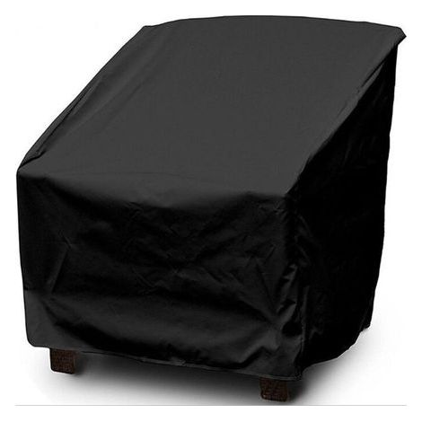 Housse de Chaise Jardin Empilable, Housse Chaise Exterieur en Tissu Oxford 210D Imperméable, Housse de Fauteuil Protege Jardin, Couverture Chaise Jardin Balcon Anti-UV/Pluie 646470/120cm (Noir) (1/5)