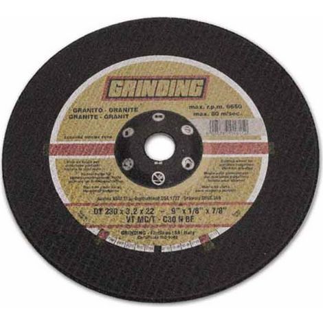 Mola Abrasiva per Taglio Granito Misura 230X3,2 mm Foro 22,2 mm Grinding (1/2)