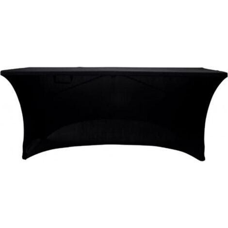 Housse nappe pour table pliante 240cm NoireConvient pour la décoration d'hôtel, de restaurant, de mariage et de restaurant (1/4)