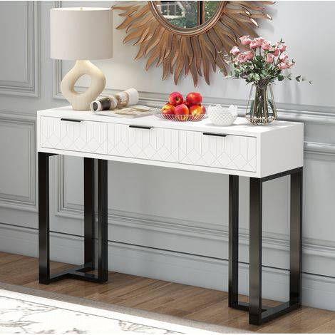 möbel Konsolentisch aufbewahrung MDF Schwarz Weiß OKMYHOME (1/5)