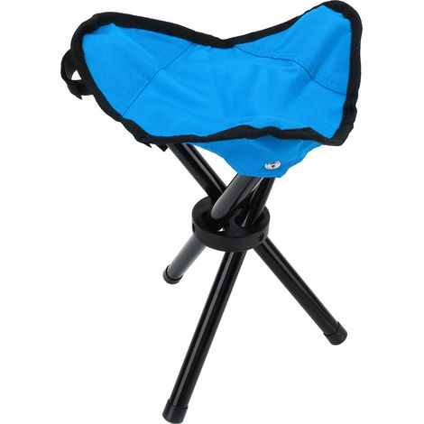 Tabouret trépied de camping portable, pliable et léger, idéal pour la randonnée, la chasse, la pêche et les voyages (bleu). (1/5)