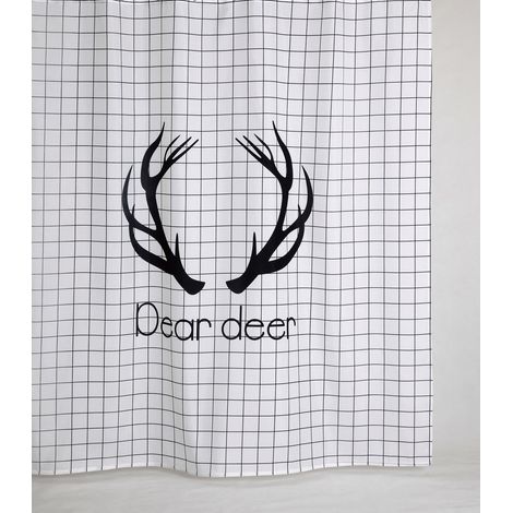 Rideau de douche à motif renne DEAR
