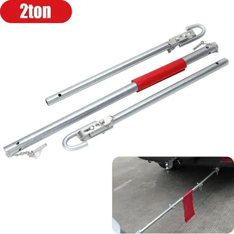 Barre de remorquage robuste Holdfiturn de 1,8 m avec tampon, capacité de 2 tonnes, en acier, pour dépannage d'urgence, compatible avec voitures et camions. (1/3)