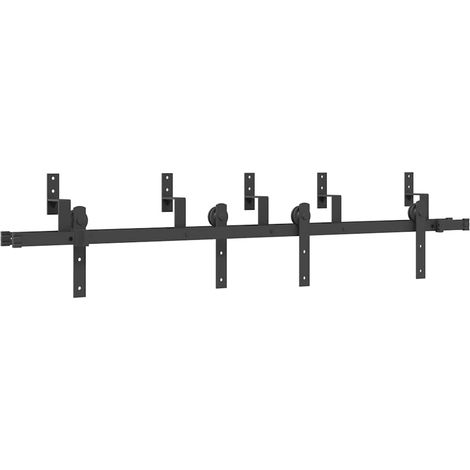 Kit de quincaillerie de porte coulissante 183 cm Acier Noir CFW29998 (1/5)
