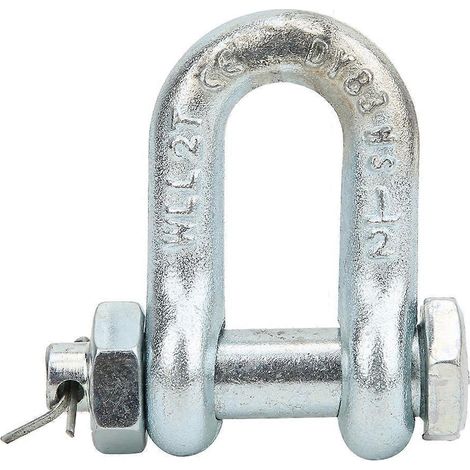Ankerschäkel, hochbelastbar, aus verzinktem legiertem Stahl, Bügelform mit Mutter, Hebezeugteile, 2 Stück, 2 t Anker