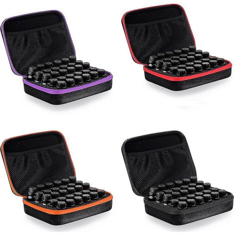 Étui portable pour huiles essentielles (30 flacons de 5 ml, 10 ml et 15 ml) - Boîte de voyage pour huiles essentielles - Étui de rangement pour vernis à ongles - Rouge (1/5)