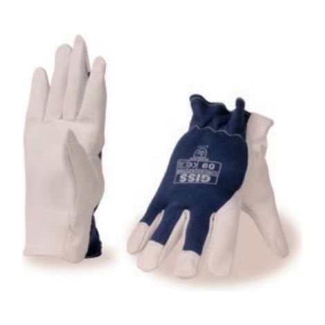 Gants de manutention GISS G-PRECISION Taille 9 Cuir chèvre Beige/Bleu